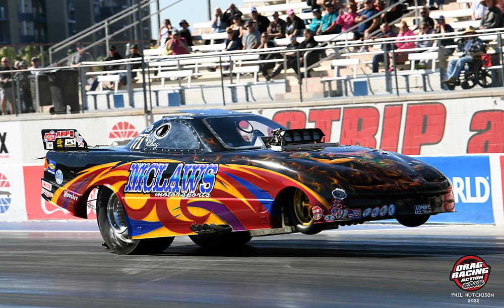 Parker and Marshall lead Alcohol Classes at Nevada Nationals at the Strip in Vegas. Tony Stewart makes NHRA debut.