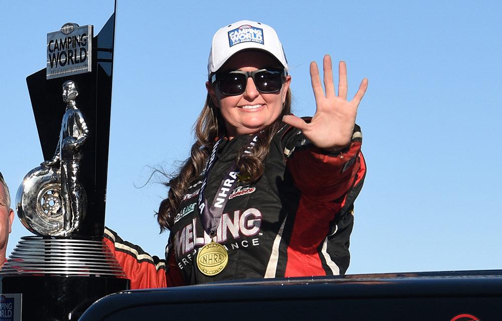 PRO STOCK STAR ERICA ENDERS CLINCHES FIFTH WORLD CHAMPIONSHIP AND WINS NHRA NEVADA NATIONALS