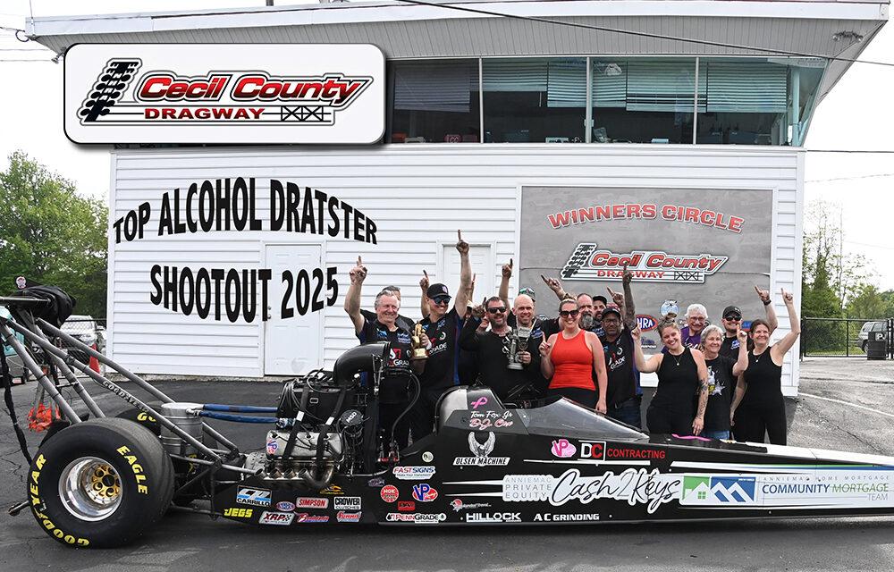 “Rookie” DJ Cox takes the Big Money at Cecil County Top Alcohol Dragster Shootout