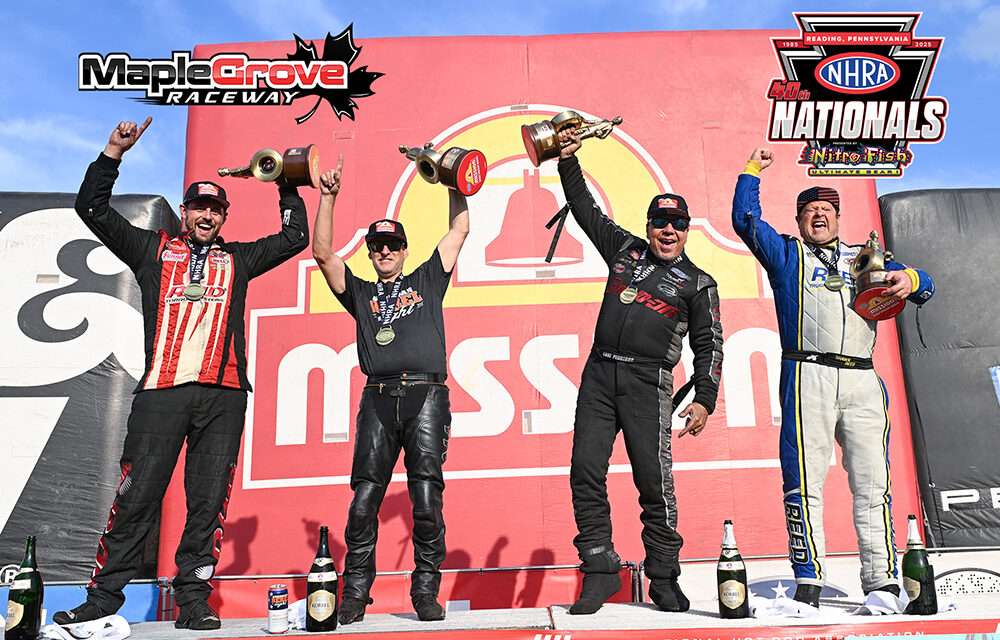 Reed, Pedregon, Glenn, and Hall win the NHRA Reading Nationals